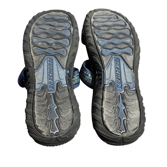 Skechers Slides Reggae Outdoor Lifestyle Womens 8 Navy Blue Slip On Sandals - Picture 6 of 9